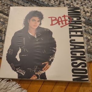 Michael Jackson Bad vintage record black white LP VGUC